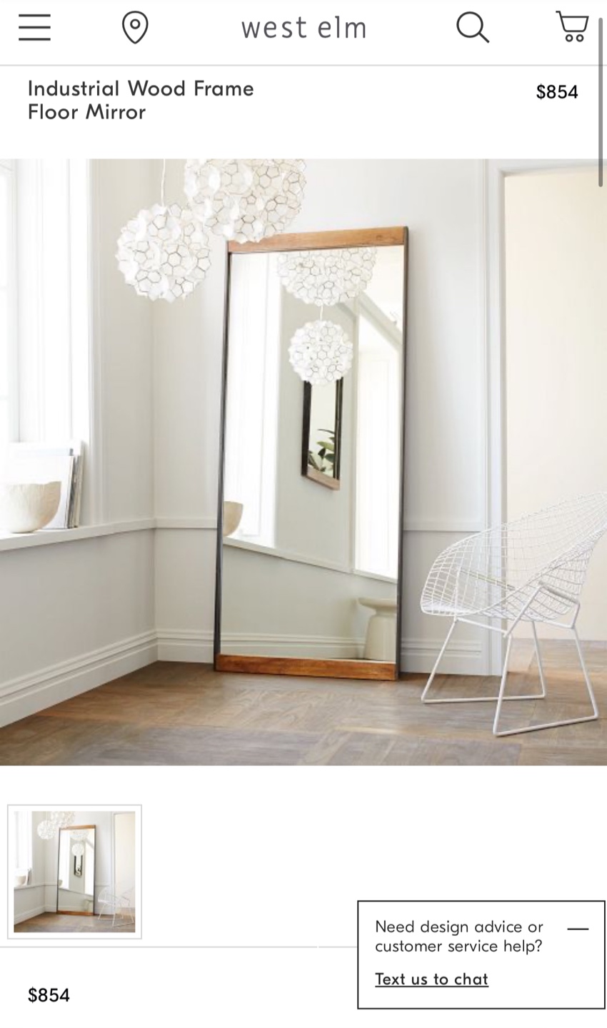 West Elm Industrial Wood Frame Floor Mirror - photo 2