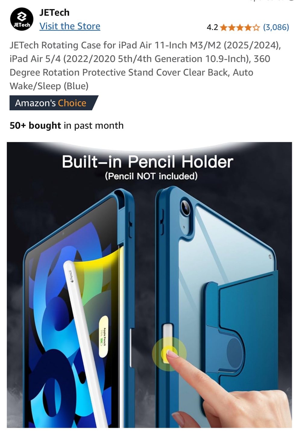 JETech Rotating Case for iPad Air 11-inch M3/M2 - photo 3