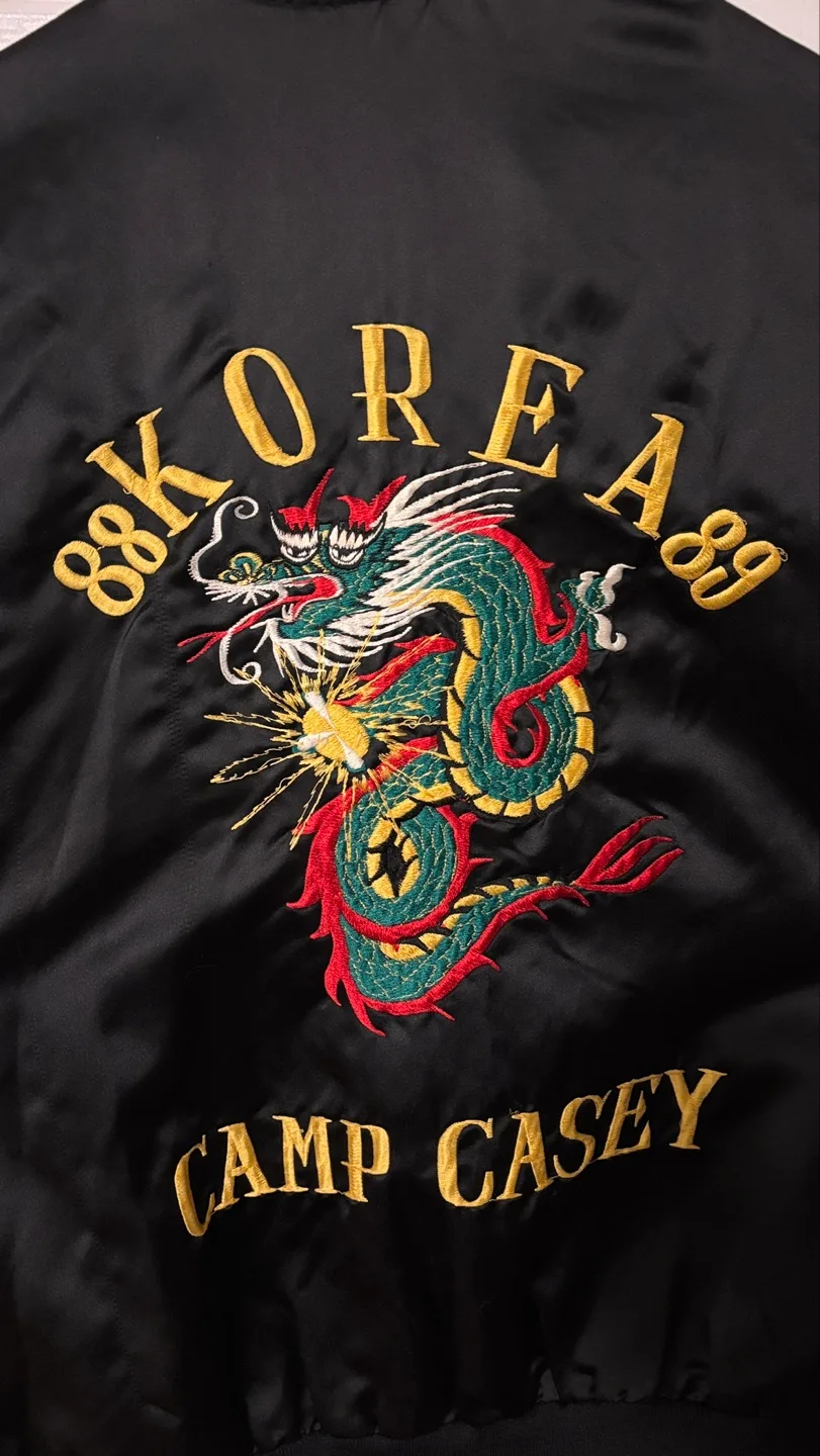 Korea Camp Casey satin vintage bomber jacket ‘80s image indicator(4)