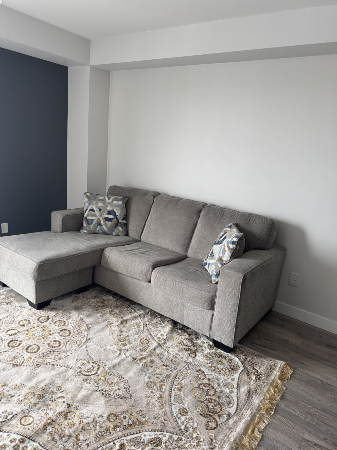 Ashley home Grey Sectional Sofa with Chaise Lounge