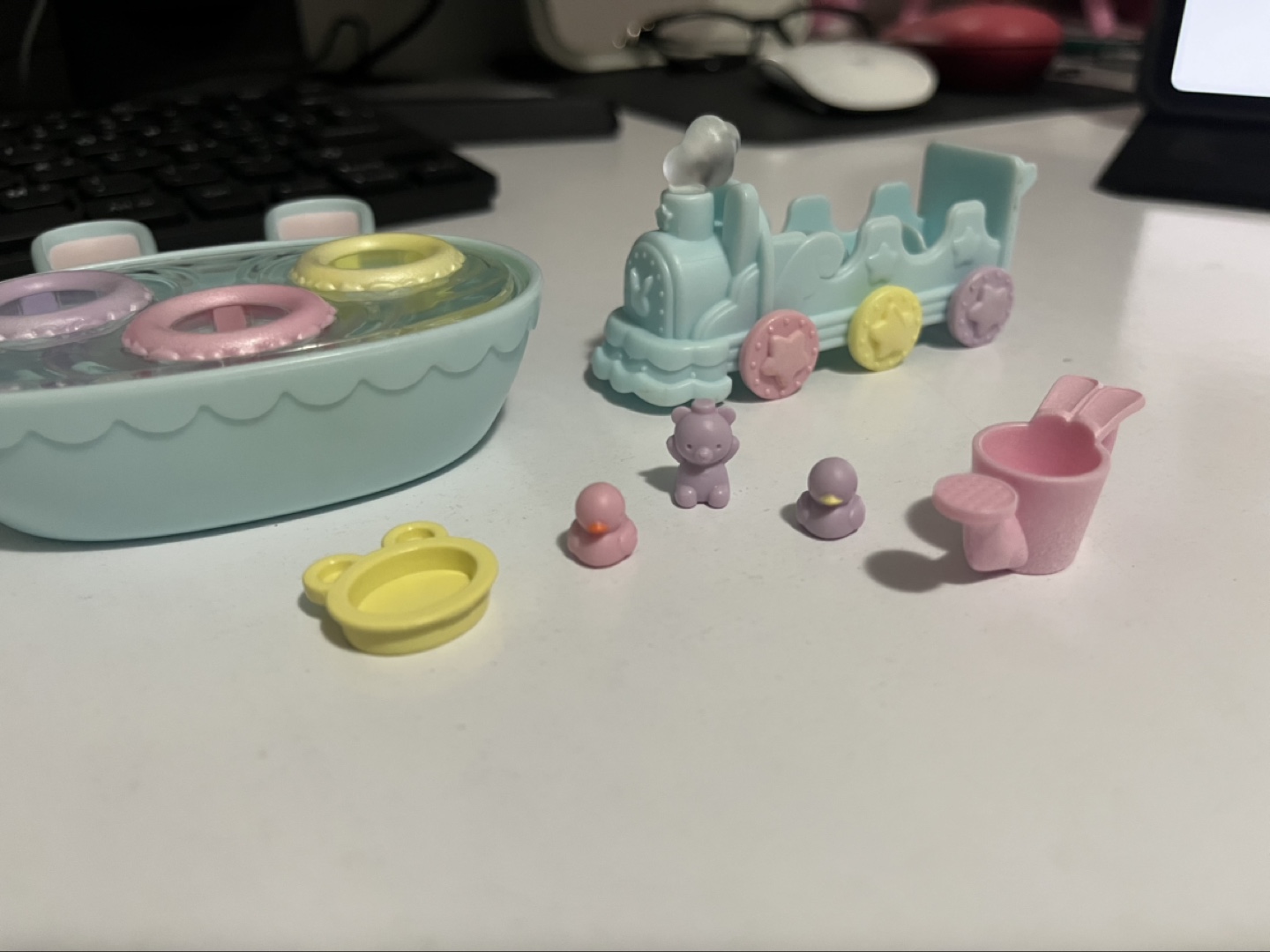 Adorable Pastel Playset with Train and Pool
