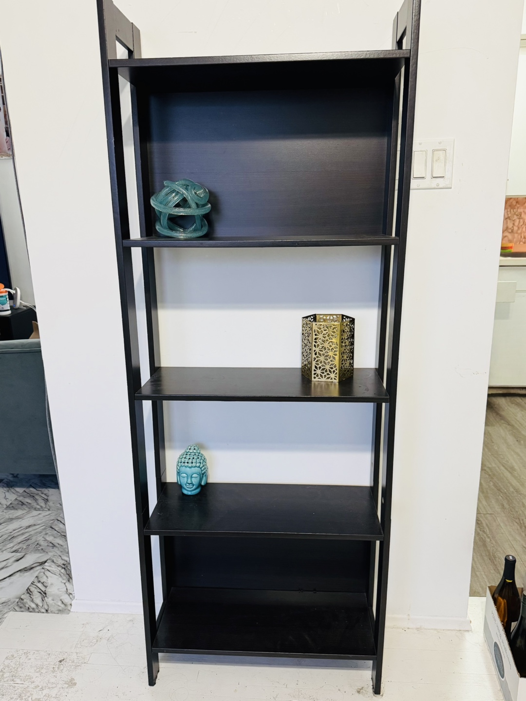 Black 4-shelf bookcase