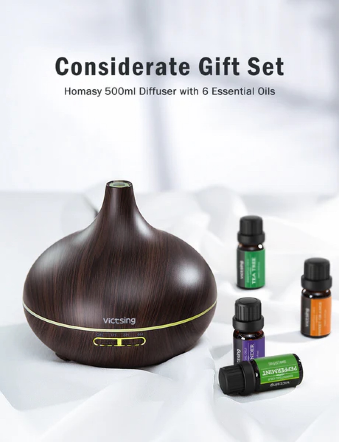 Victsing 500ml Essential Oil Diffuser with 6 Oils - photo 4
