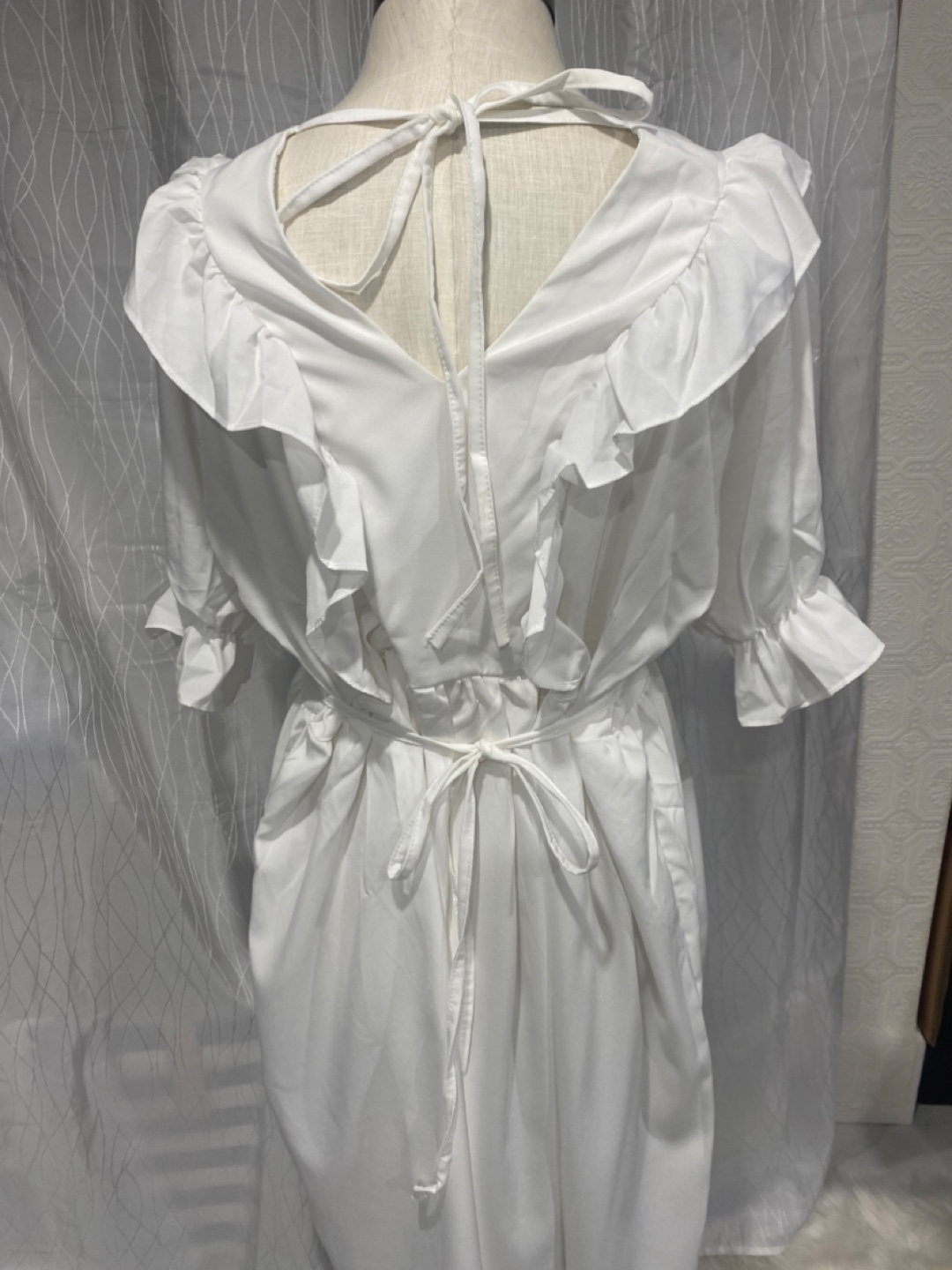 White Ruffled Mini Dress - photo 2