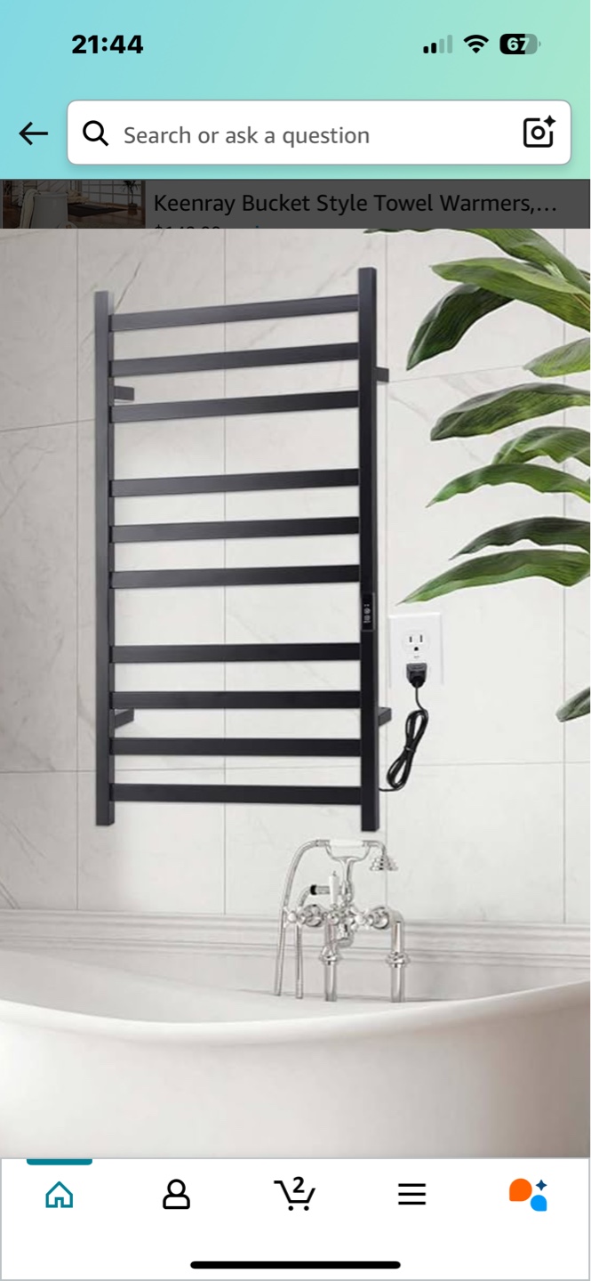 Nopwer Electric Heated Towel Rack - 10 Bar Plug-in - photo 2