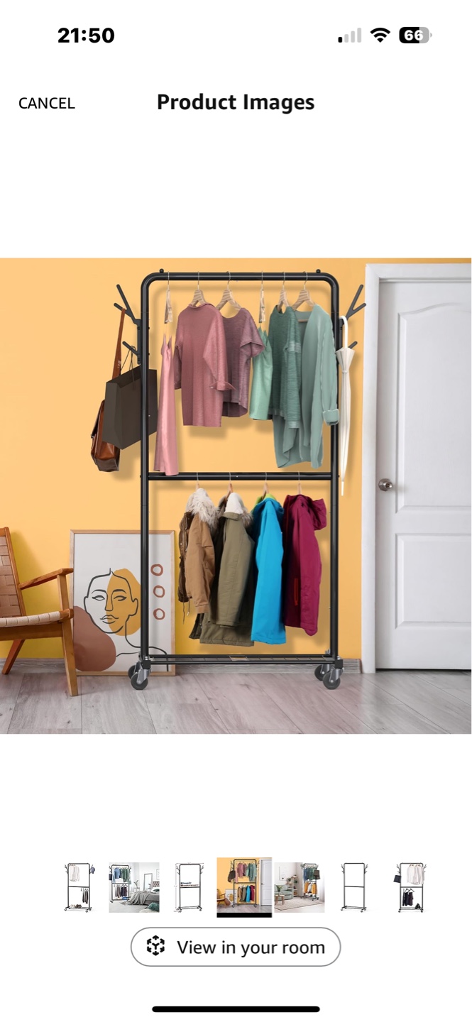 Simple Houseware Double Garment Rack on Wheels - photo 4