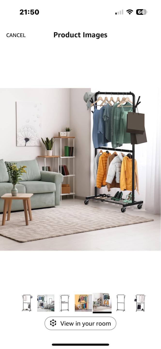 Simple Houseware Double Garment Rack on Wheels - photo 3
