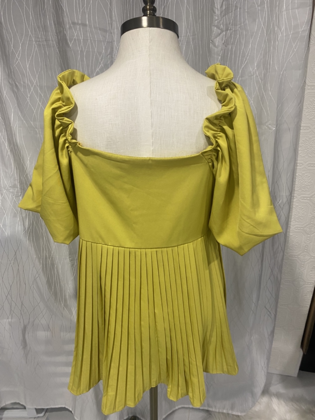 Mustard Yellow Pleated Dress - photo 2