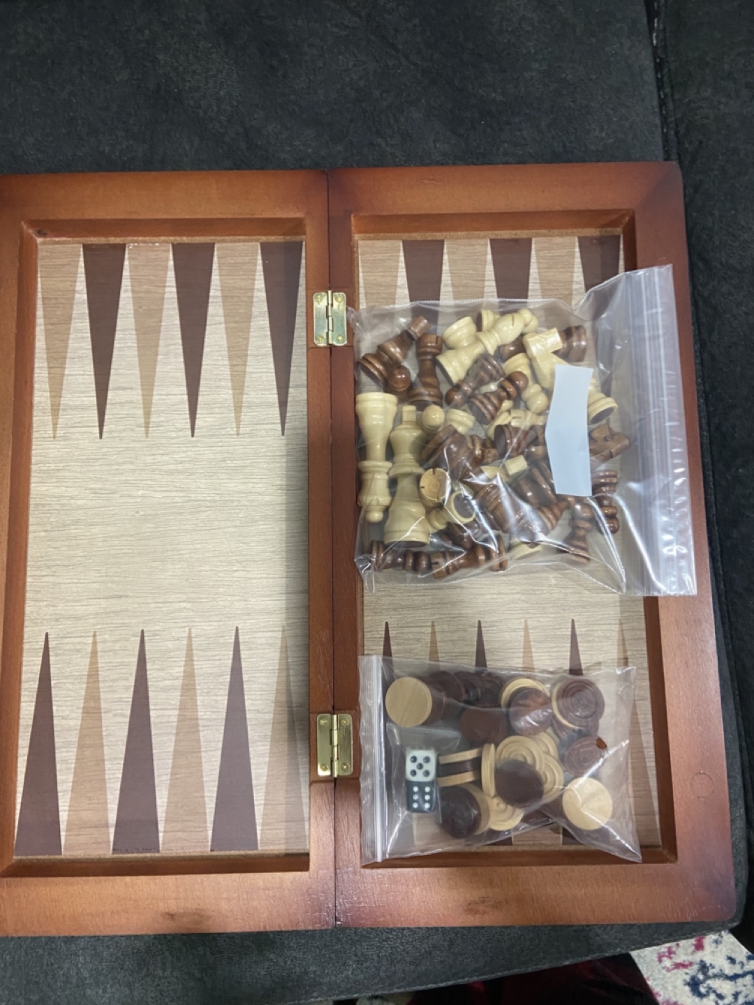 Wooden Chess and Checkers Game Set - photo 2