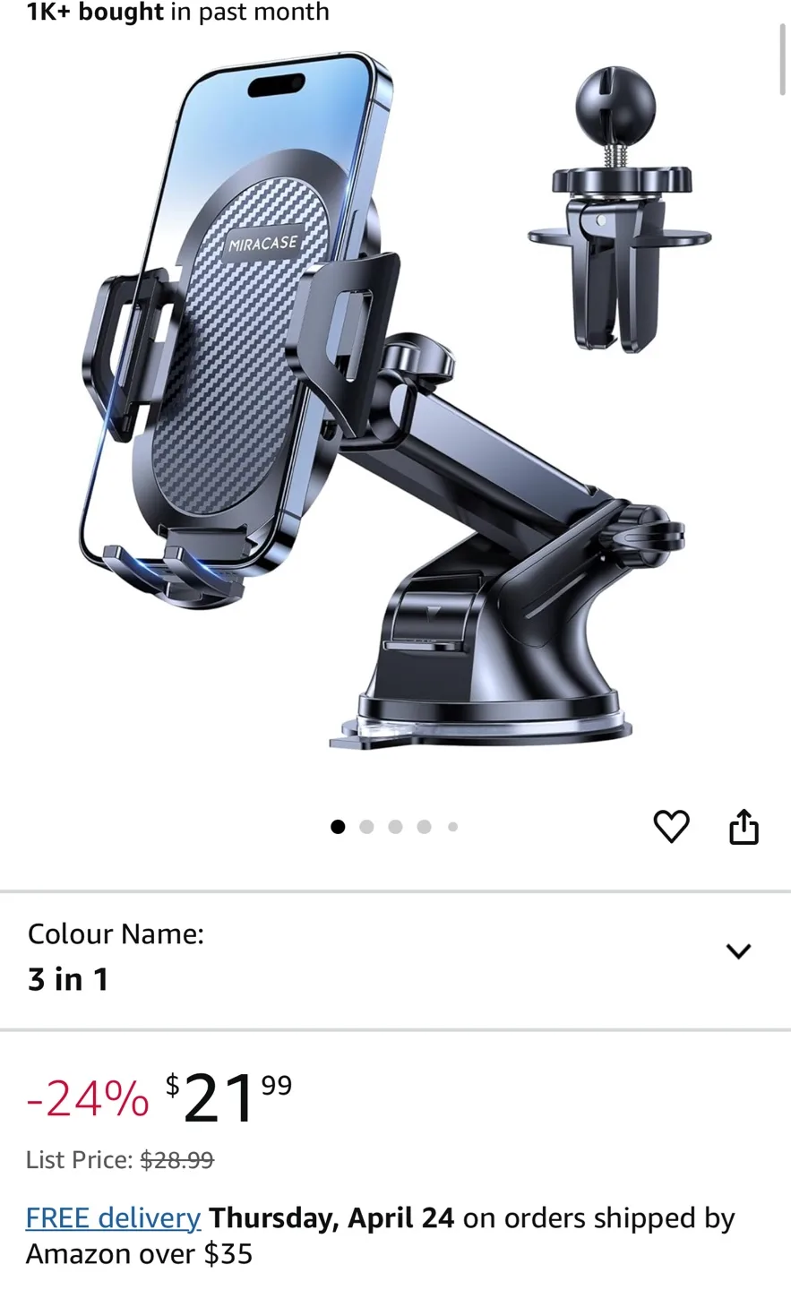 Miracase 3-in-1 Multifunctional Car Phone Holder thumbnail
