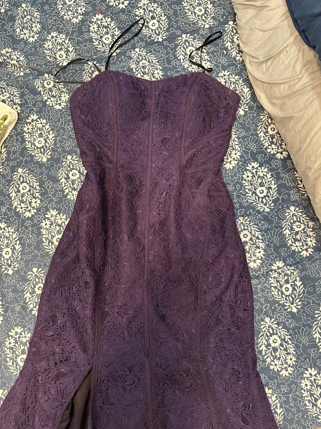 Vintage Lacey Purple Lace Formal Dress - photo 2