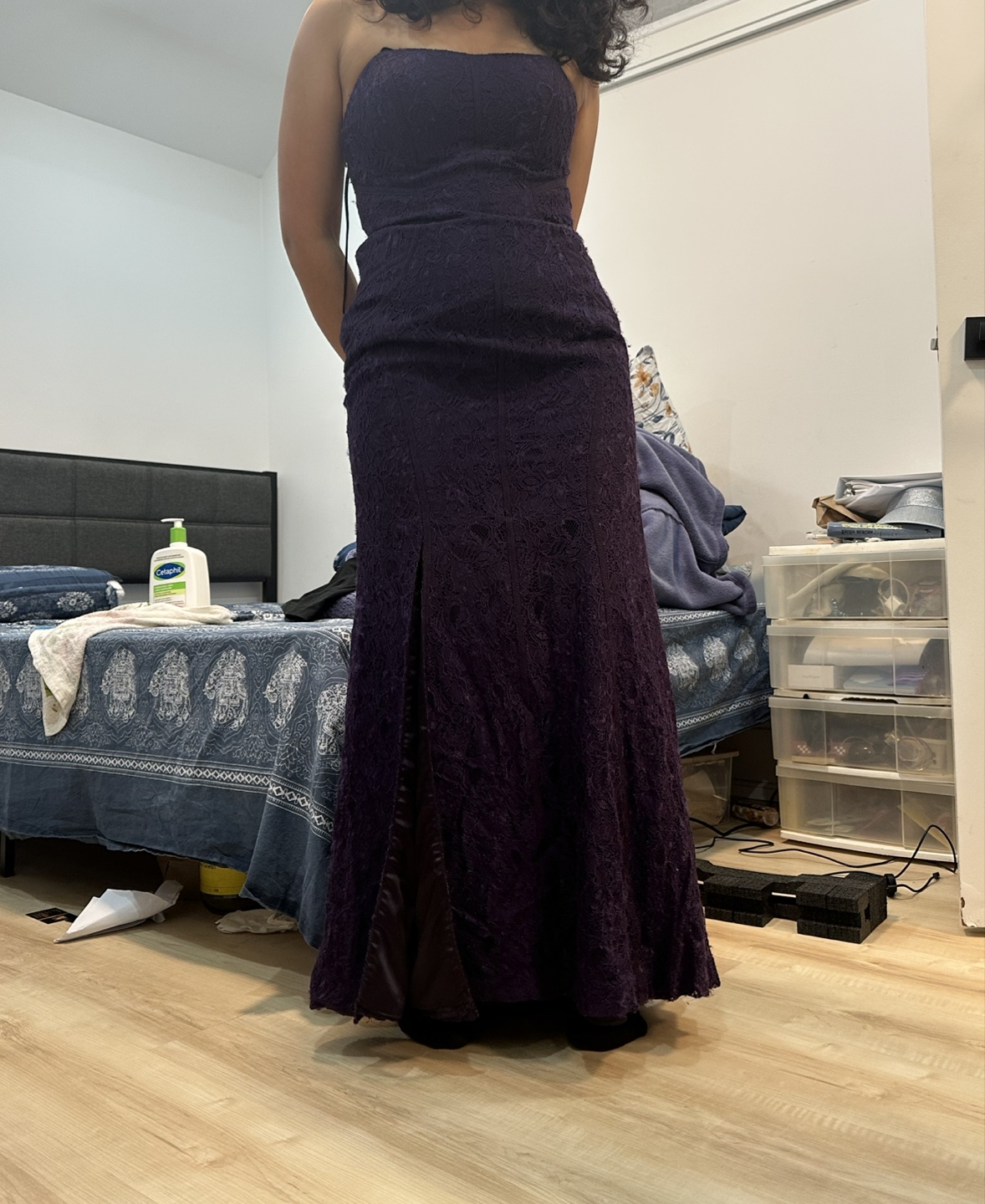 Vintage Lacey Purple Lace Formal Dress