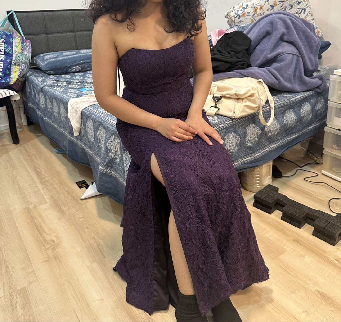 Vintage Lacey Purple Lace Formal Dress - photo 5