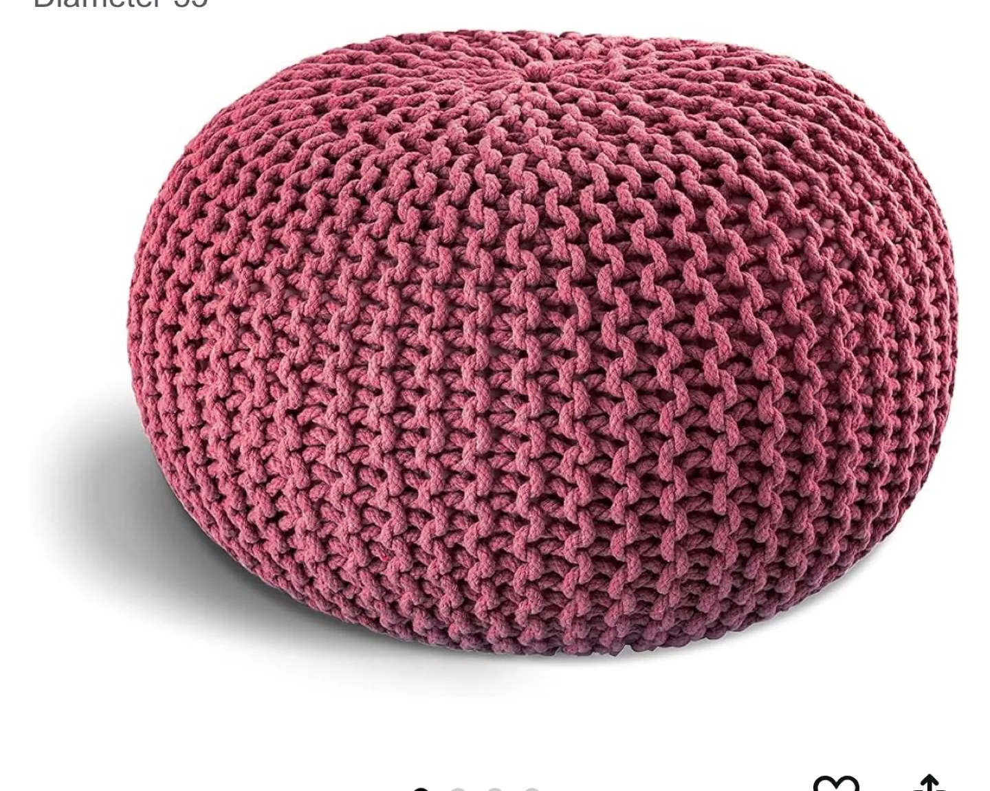 Round Knitted Pouf Ottoman image indicator(2)