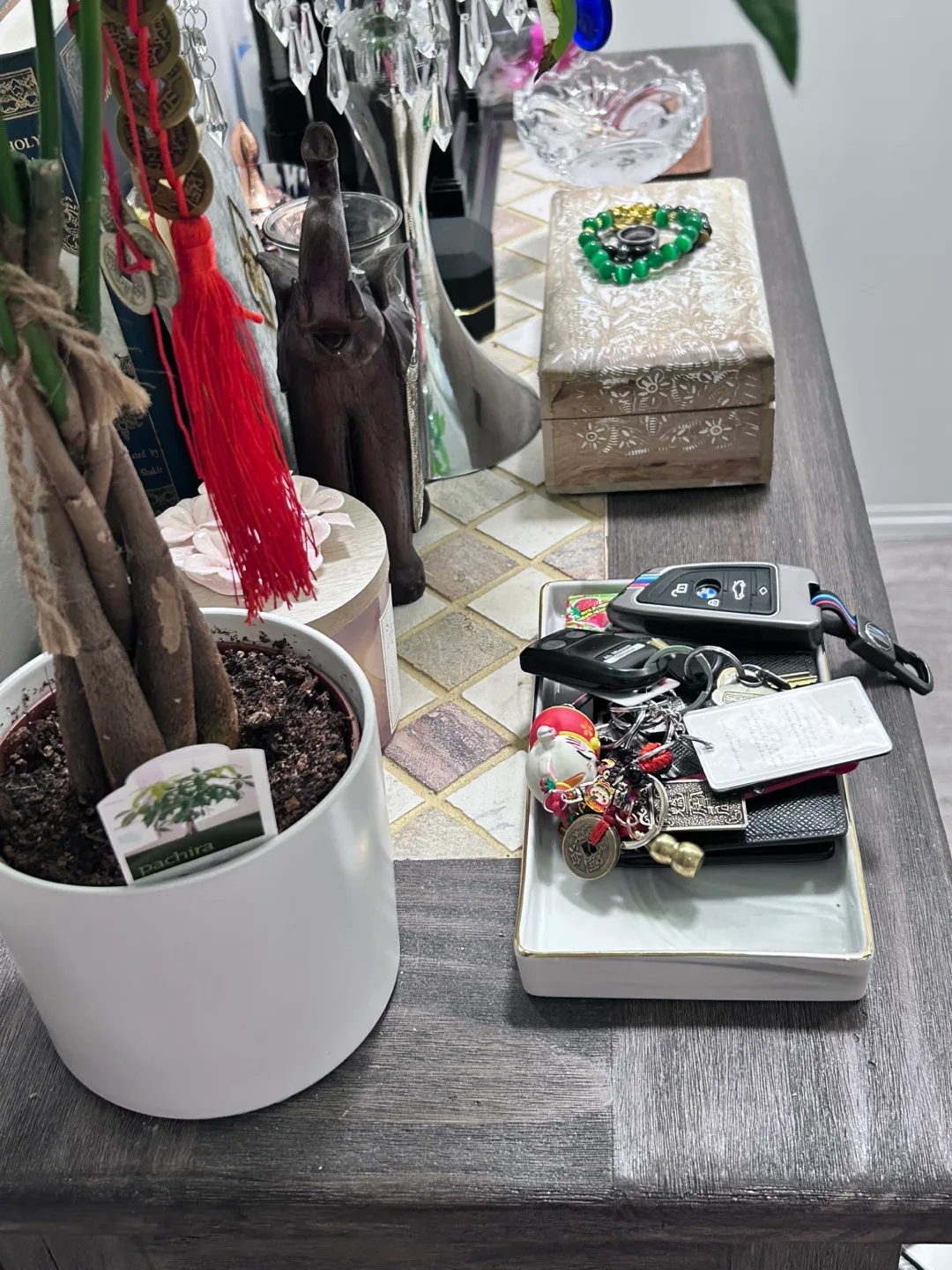 🍋REG $3k Upscale Santa Fe Solid Wood Sofa Table w storage image indicator(8)