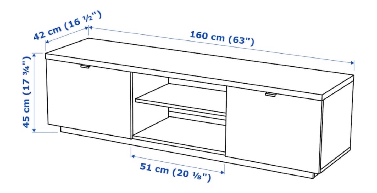 IKEA High Gross White TV Stand - photo 4