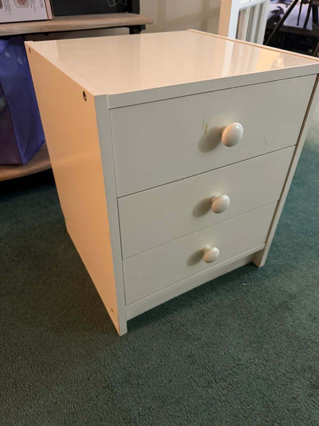 White Three-Drawer Chest thumbnail