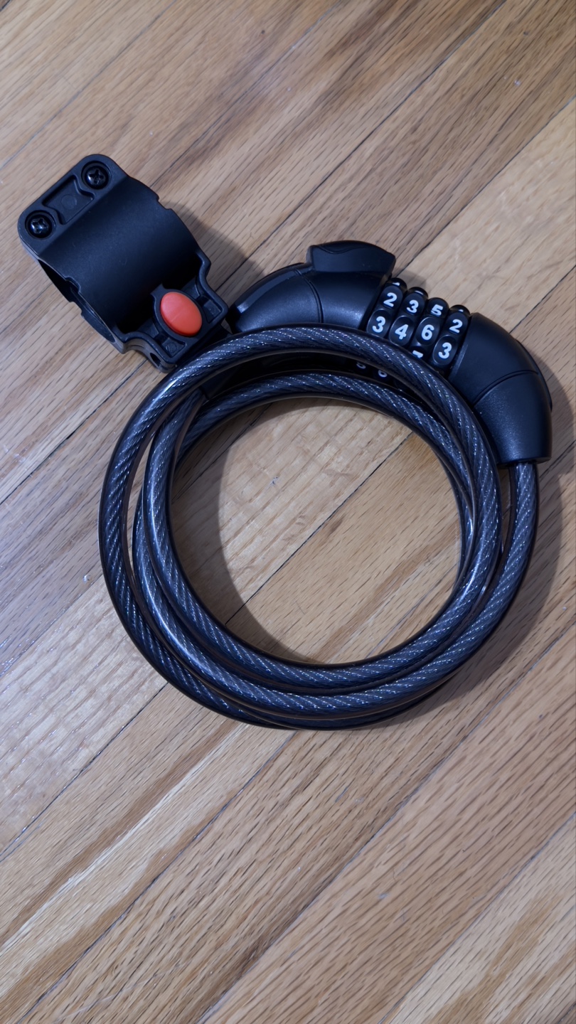 Bicycle Combination Cable Lock with Mount