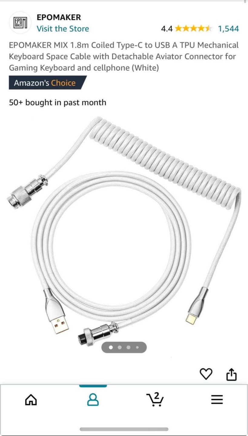 EPOMAKER MIX 1.8m Coiled Type-C to USB-A Cable