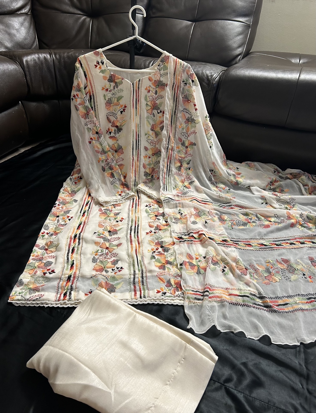 Beautiful hand  embroidered three-piece suit