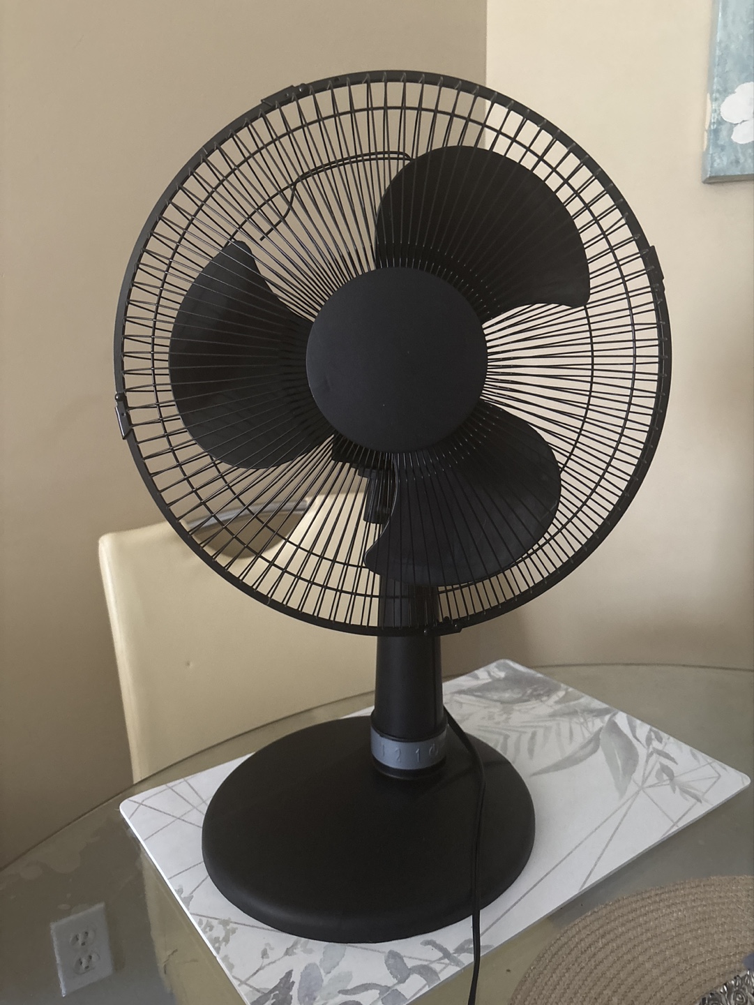 Black Oscillating Desk Fan