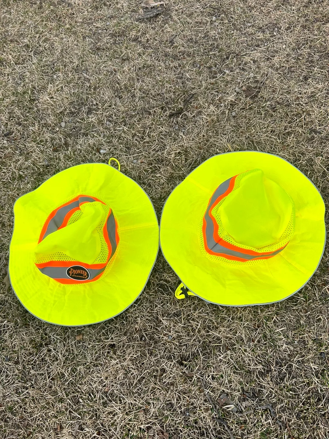 Pair of Neon Yellow Pioneer Safety Hats thumbnail