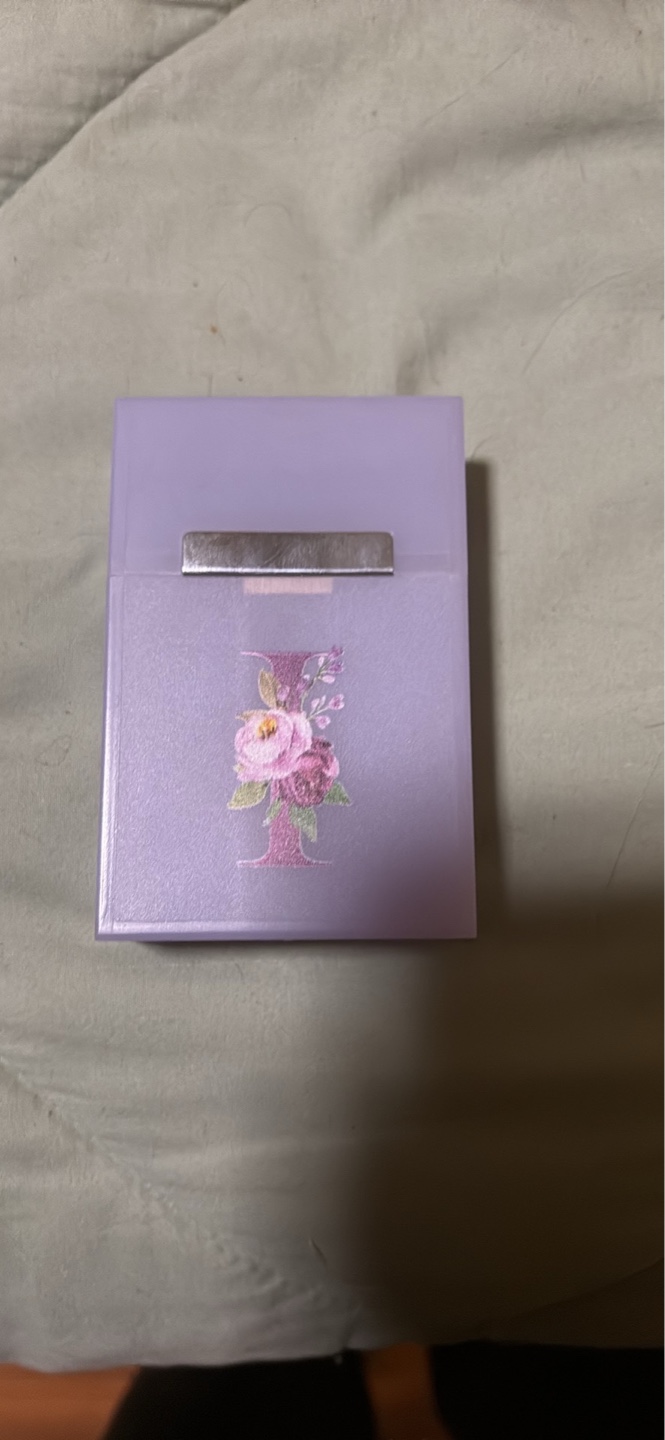 Purple Floral Initial I Box