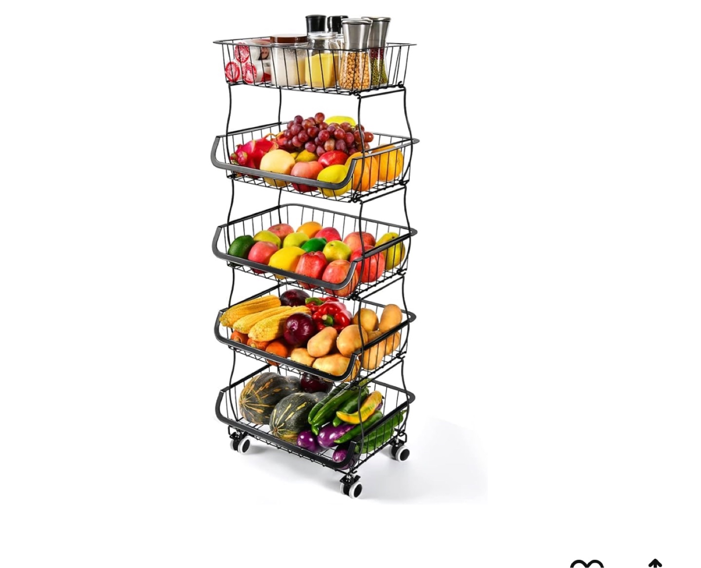 Five-Tier Rolling Storage Cart/ Basket / kitchen organizer - photo 2