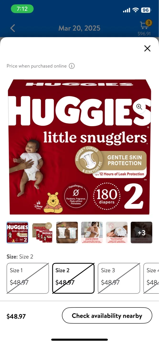 Huggies Little Snugglers Size 2 Diapers - 180 Count thumbnail