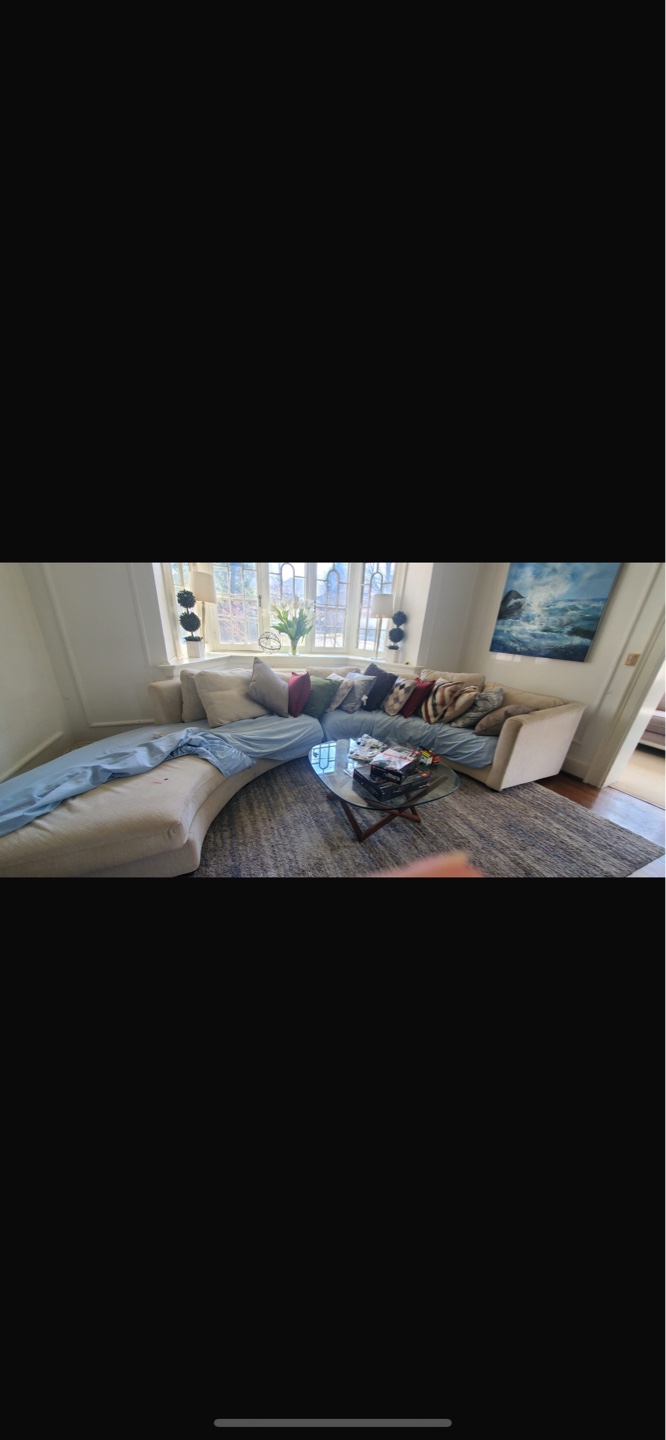 Beige Curved Sectional Sofa