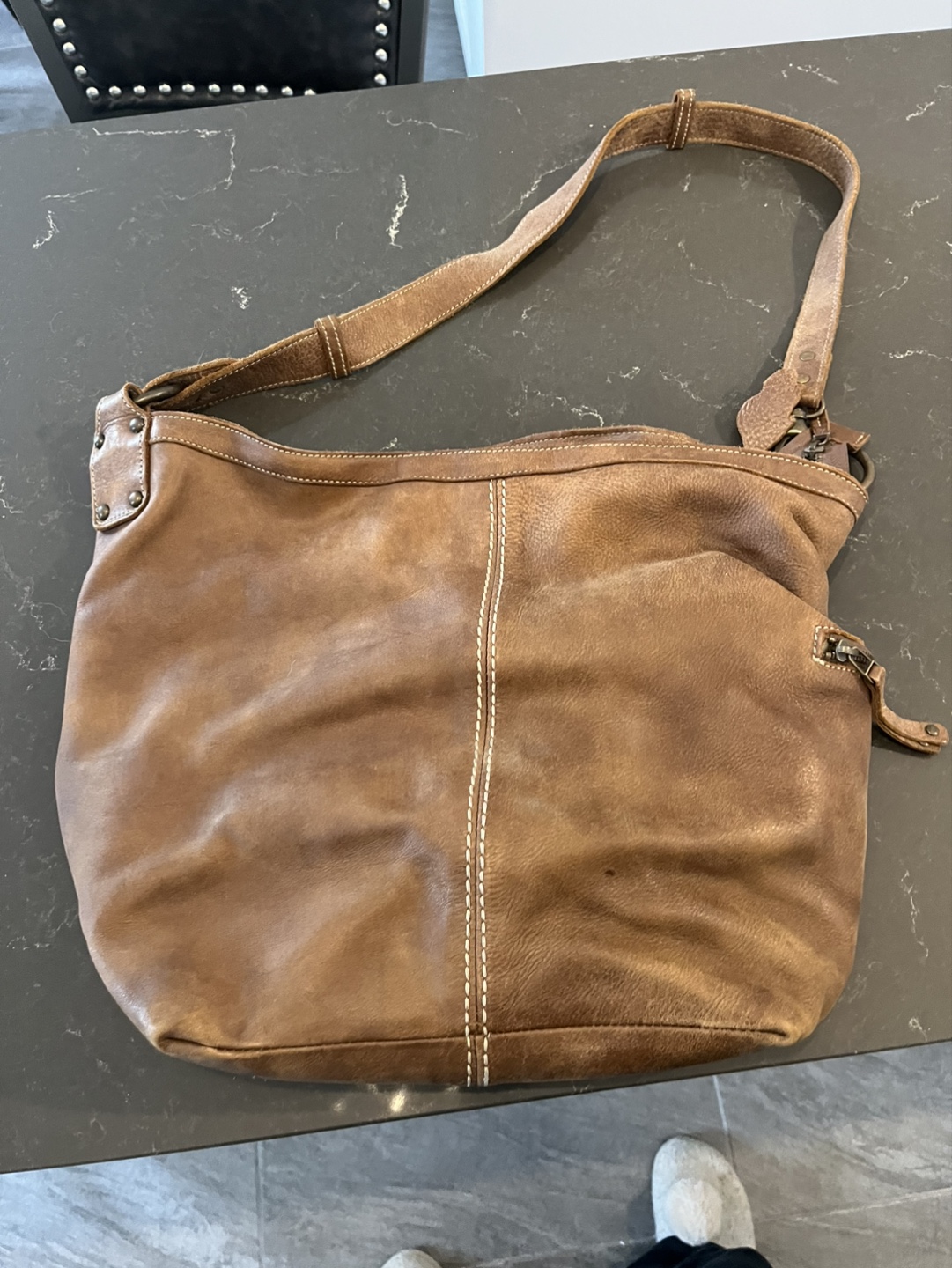 Roots Genuine Leather Cross Body  Bag