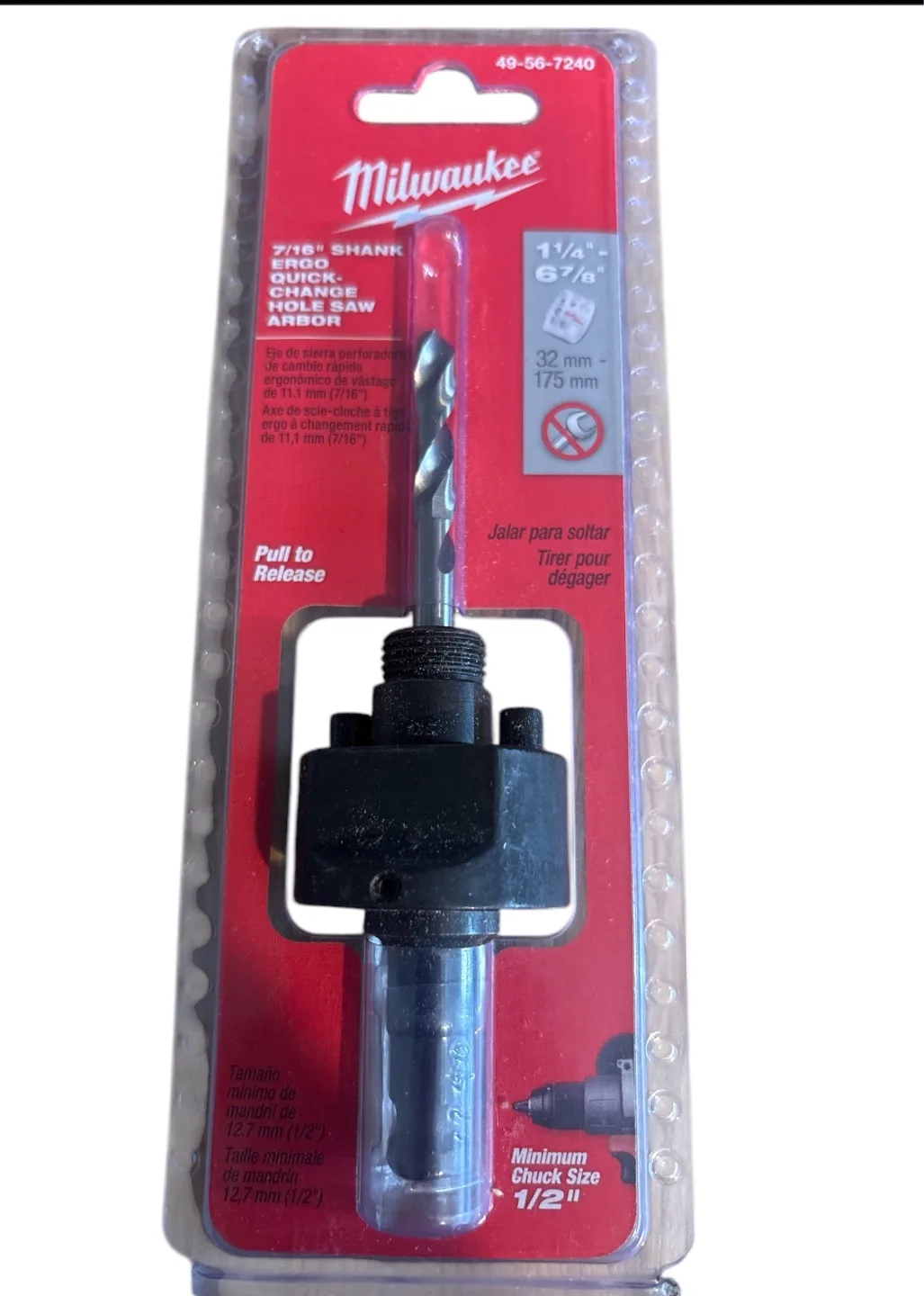 Milwaukee 7/16" Quick Release Hole Saw Arbor thumbnail