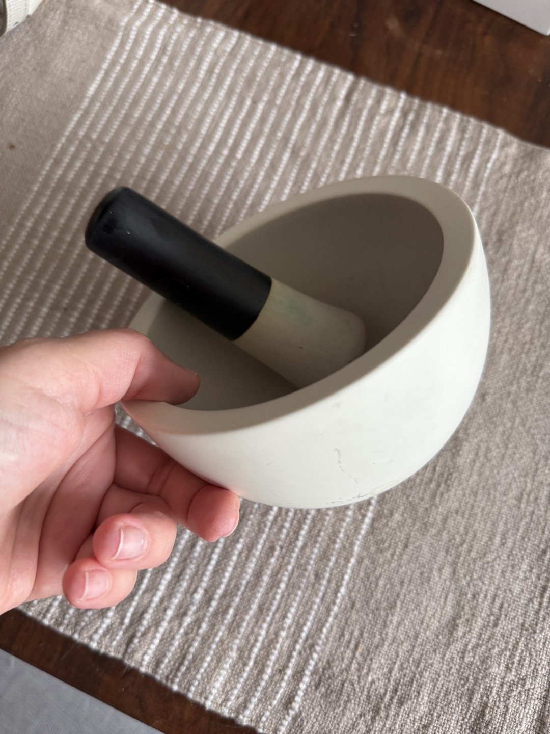 White Mortar and Pestle Set - photo 2
