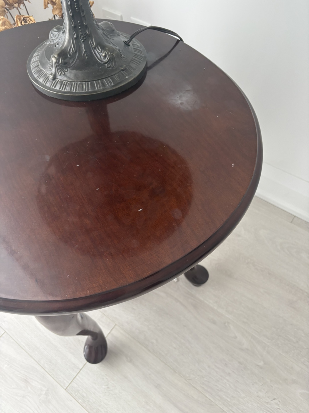 Oval Wood Coffee Table with Turned Legs 3 items - photo 4