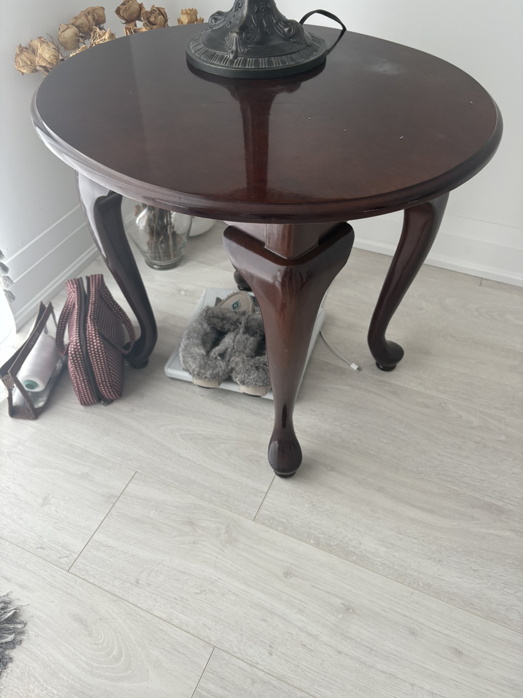 Oval Wood Coffee Table with Turned Legs 3 items - photo 3