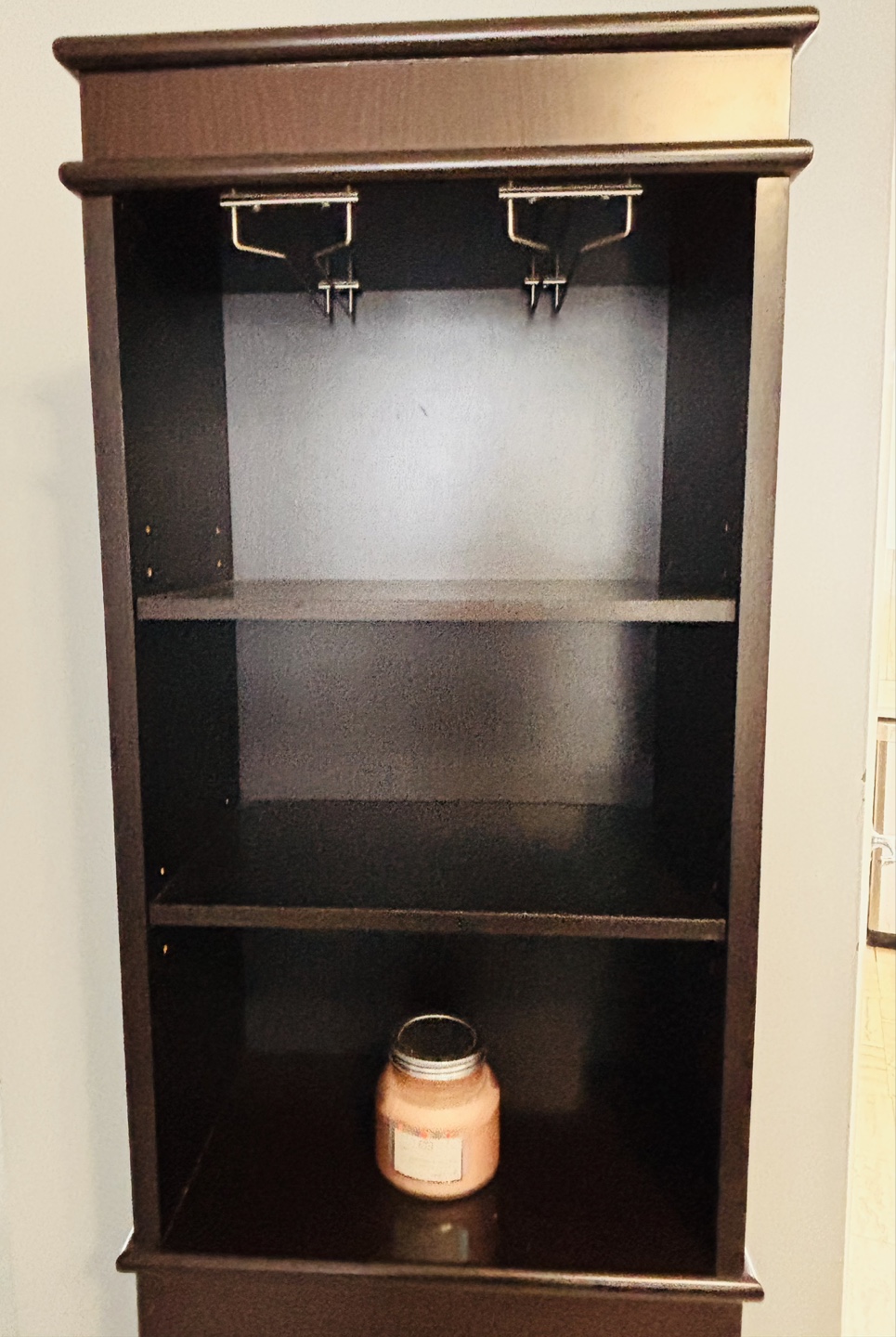 Dark Brown Wooden Wine Rack with Shelves and Drawer - photo 3