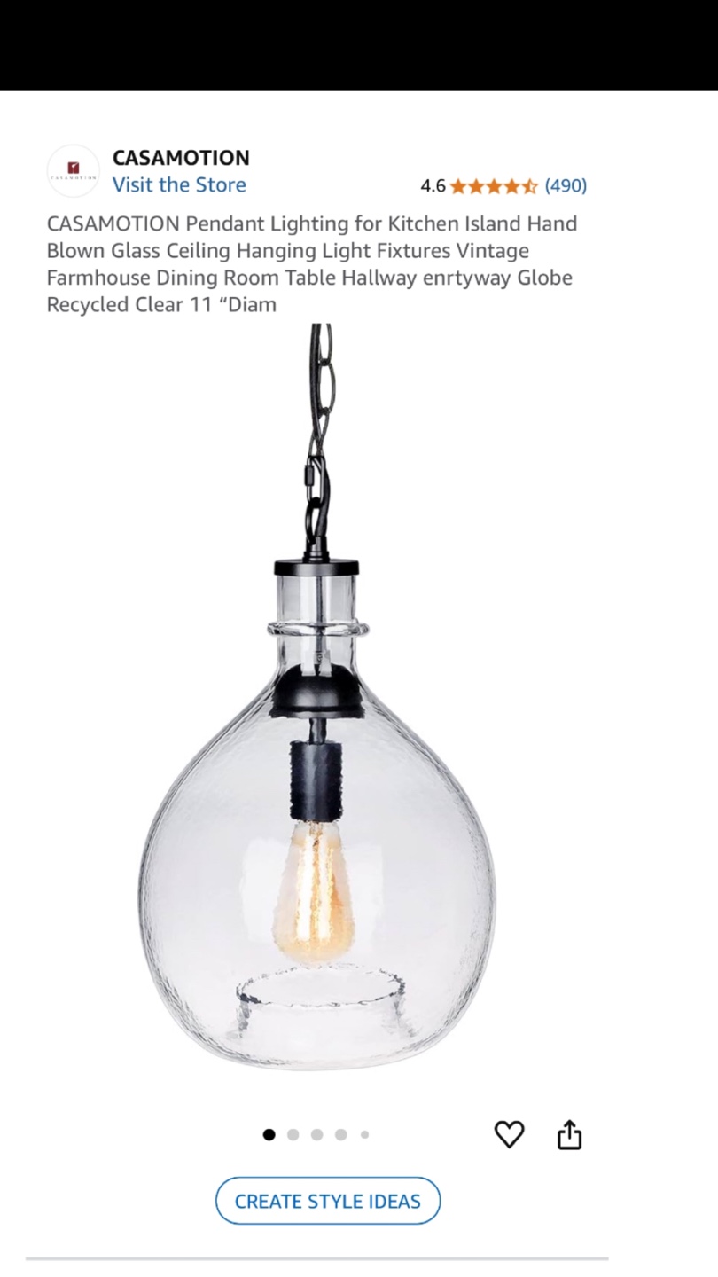 CASAMOTION Hand-Blown Glass Pendant Light Fixture