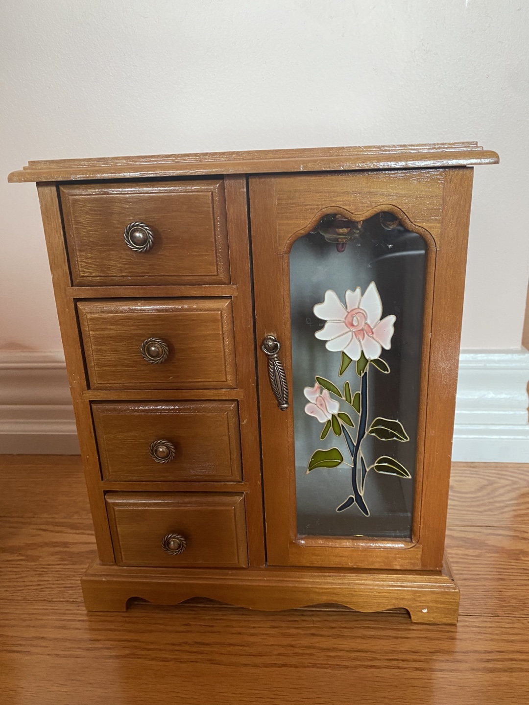 Vintage Musical Wooden Jewelry box