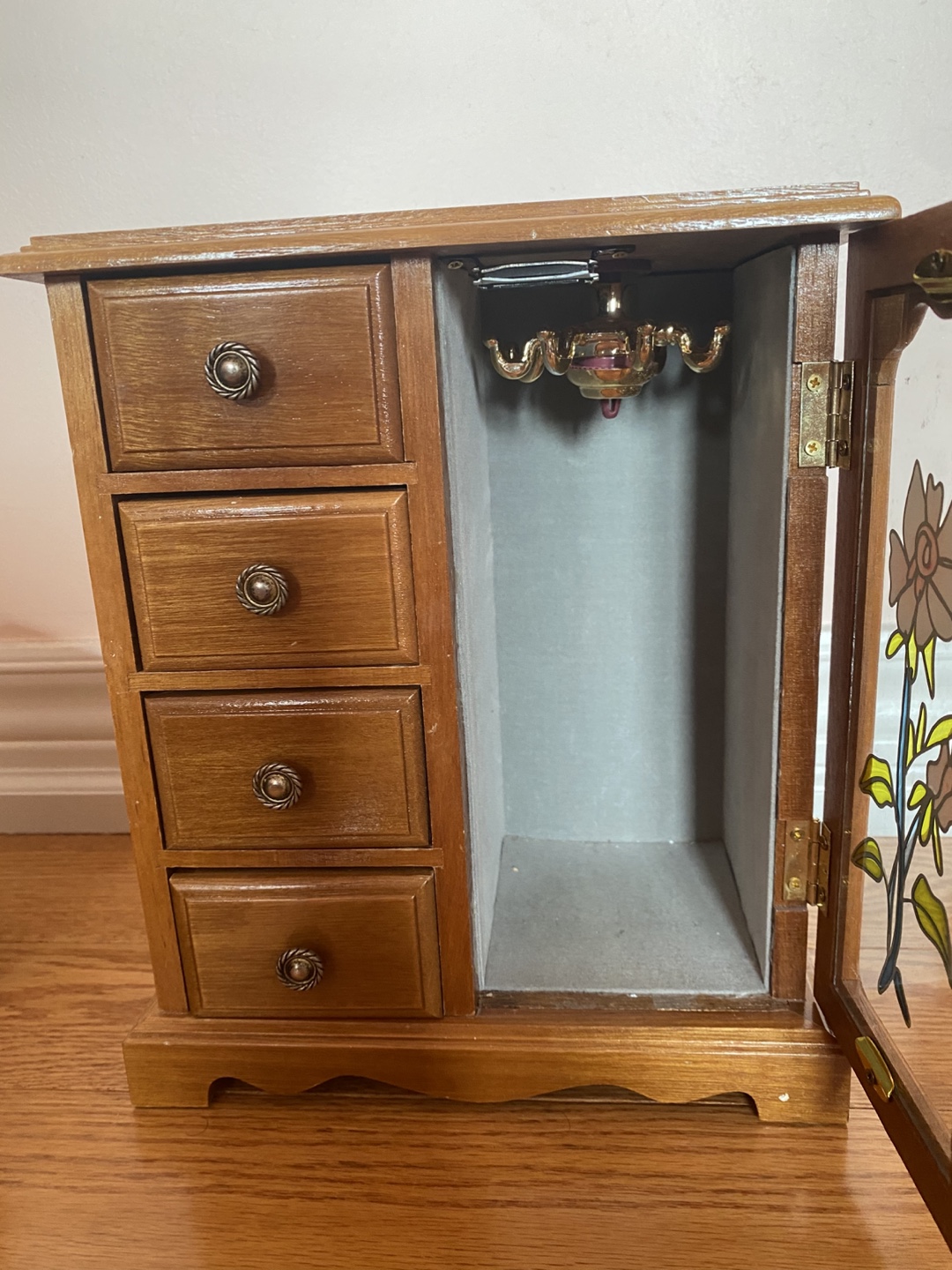 Vintage Musical Wooden Jewelry box - photo 2