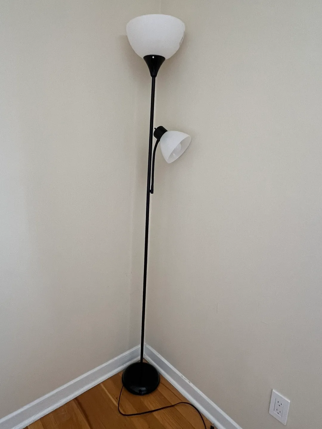 Two-Light Black Floor Lamp