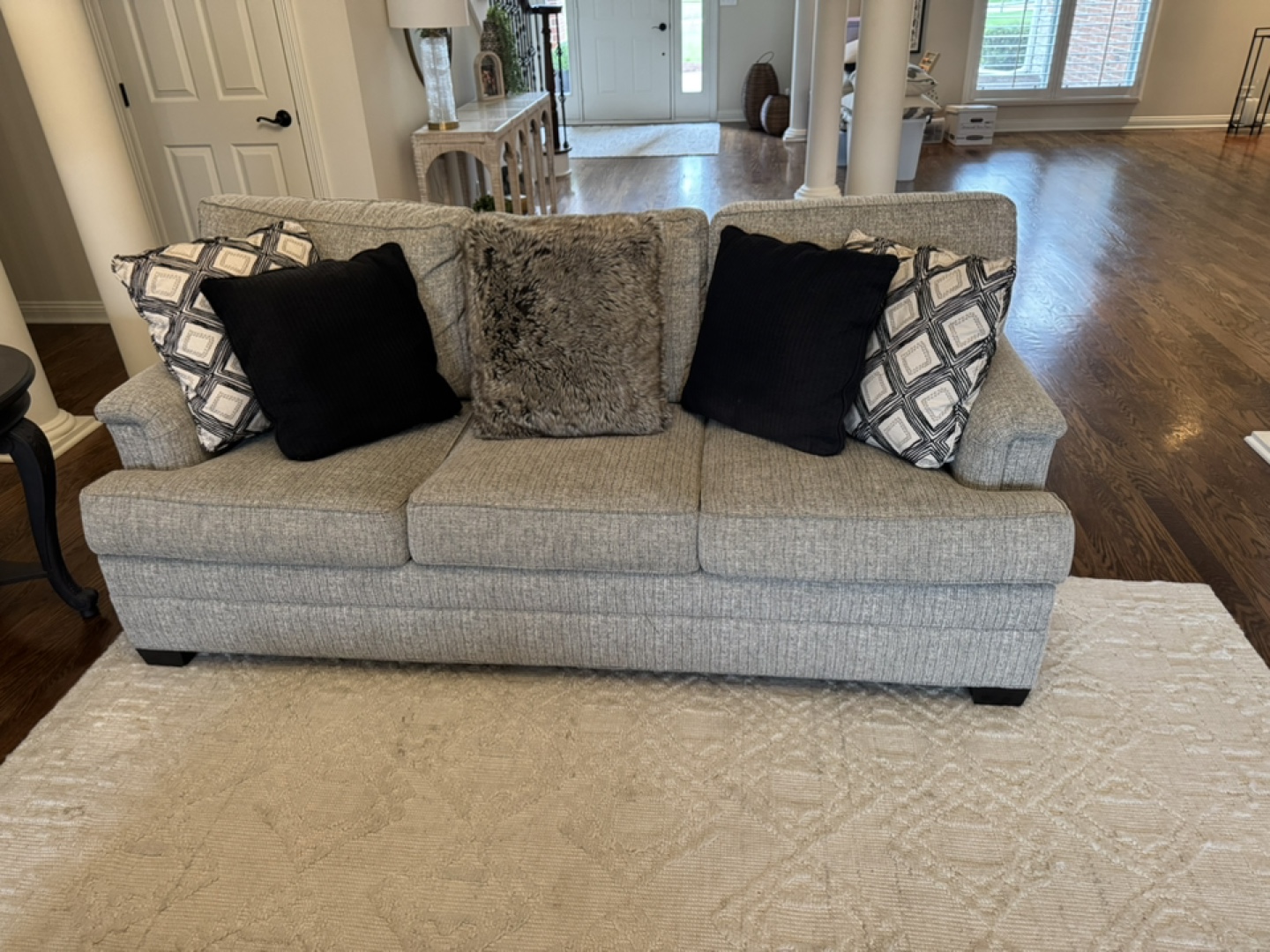 Gray Three-Seat Sofa