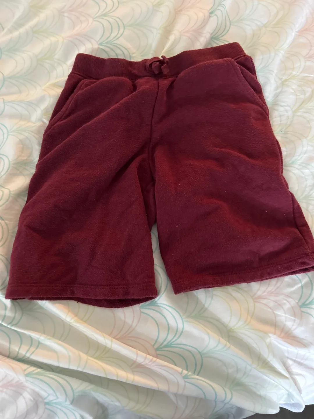 Burgundy Boys' or girls Fleece Shorts thumbnail