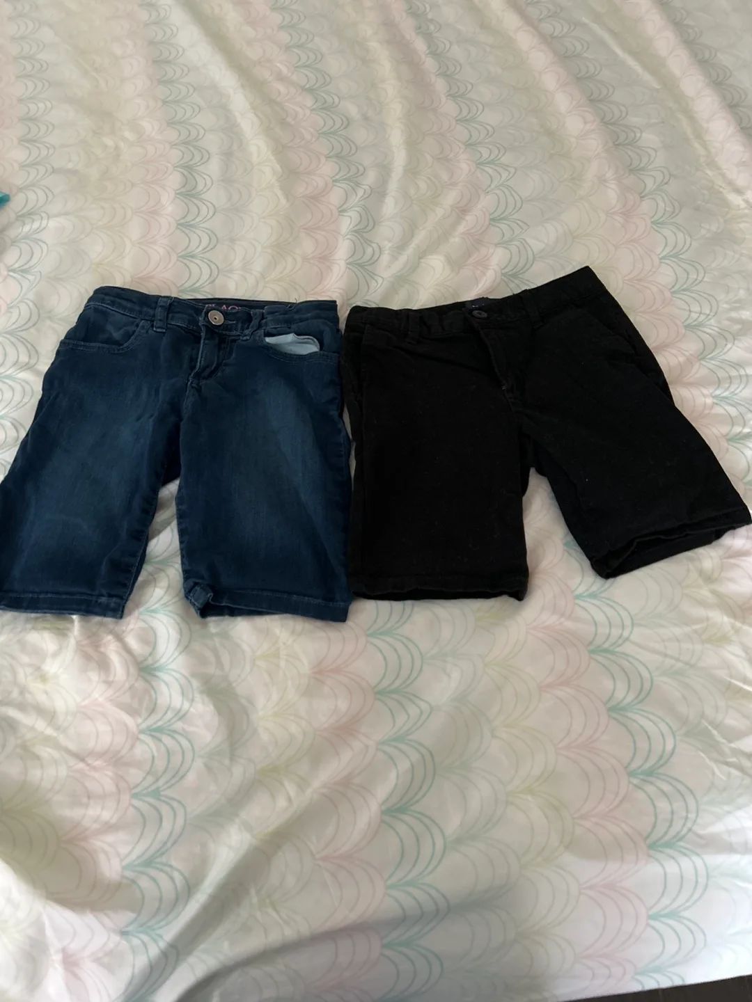 Girls' Size 7 The Children's Place Shorts - Black & Denim thumbnail