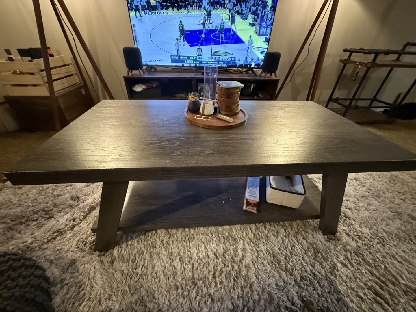 Modern Farmhouse Coffee Table with Shelf