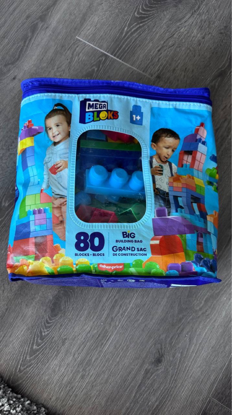 Mega Bloks 80-Piece Building Blocks Set with Storage Bag
