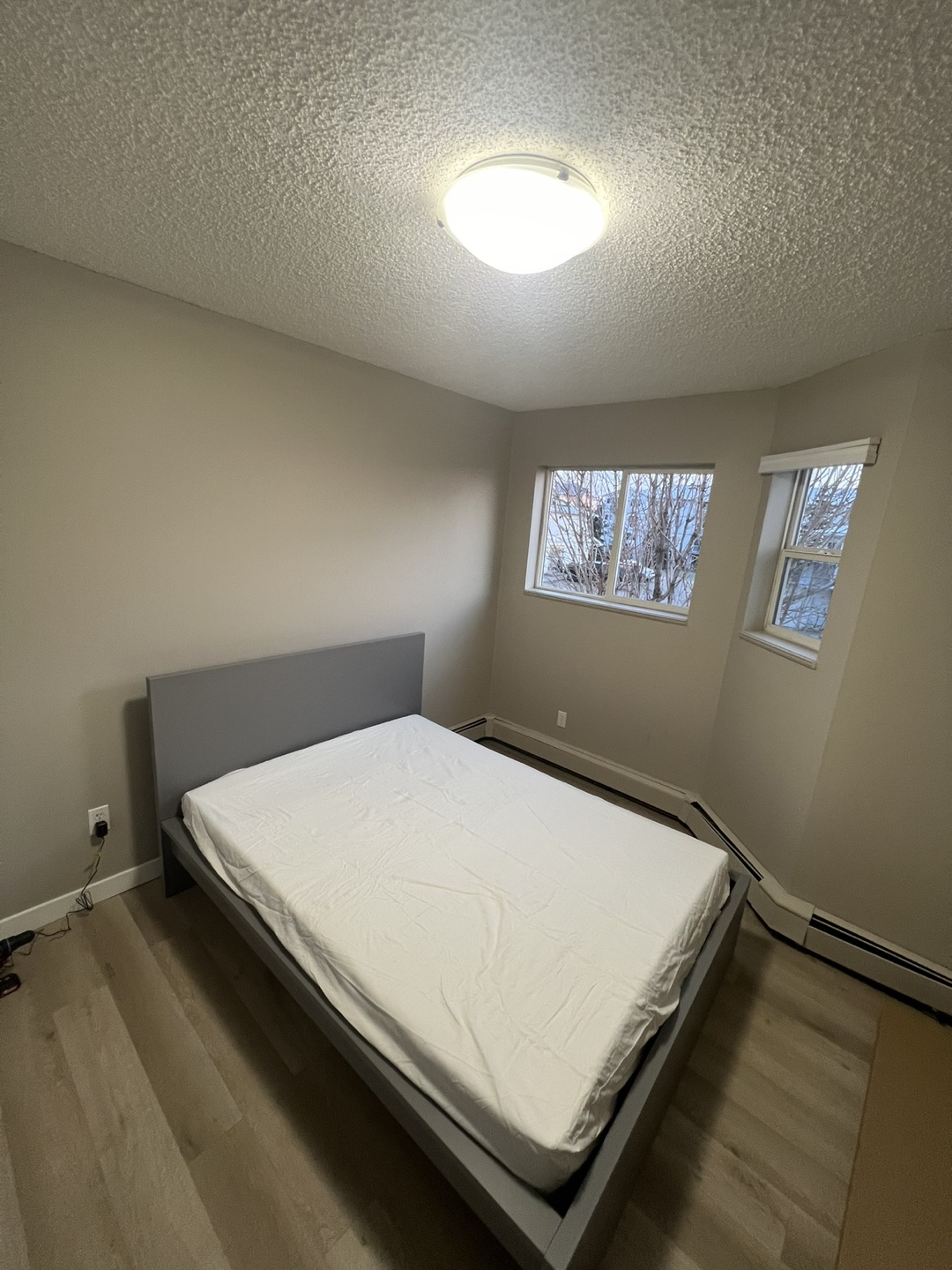 Grey Platform Bed Frame