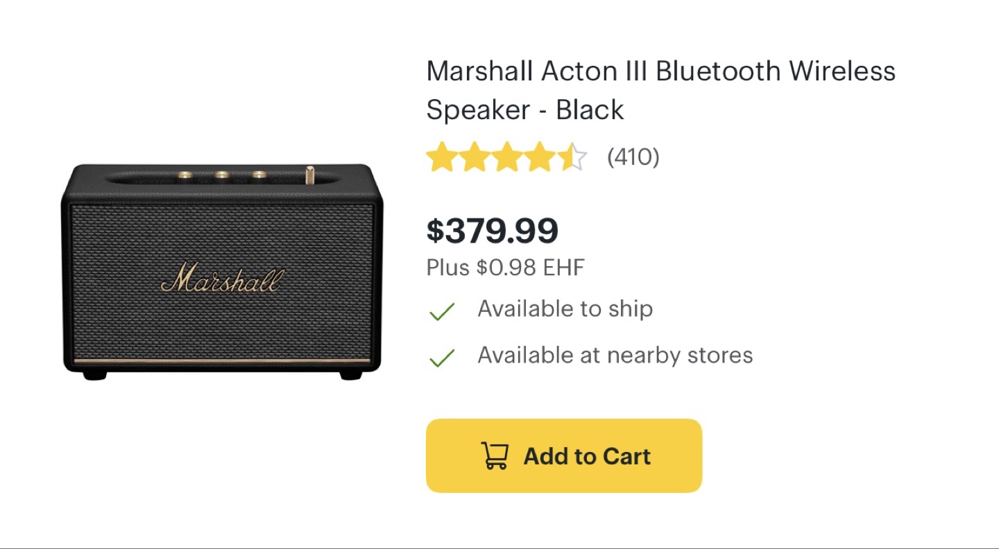 Marshall Acton III Bluetooth Speaker - Black - photo 2