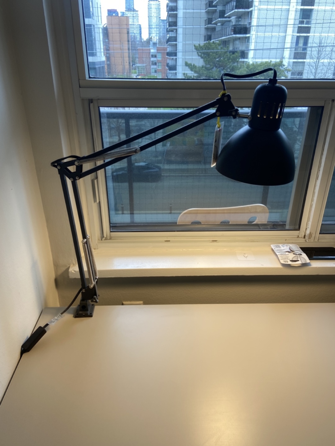 Black adjustable desk lamp