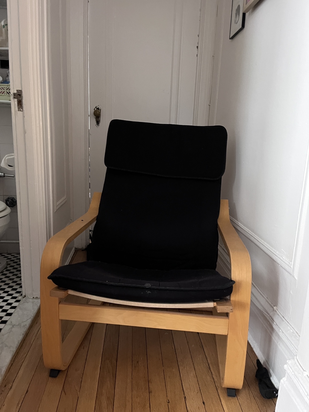 IKEA STRANDMON Wing Chair with Black Cushion - photo 2