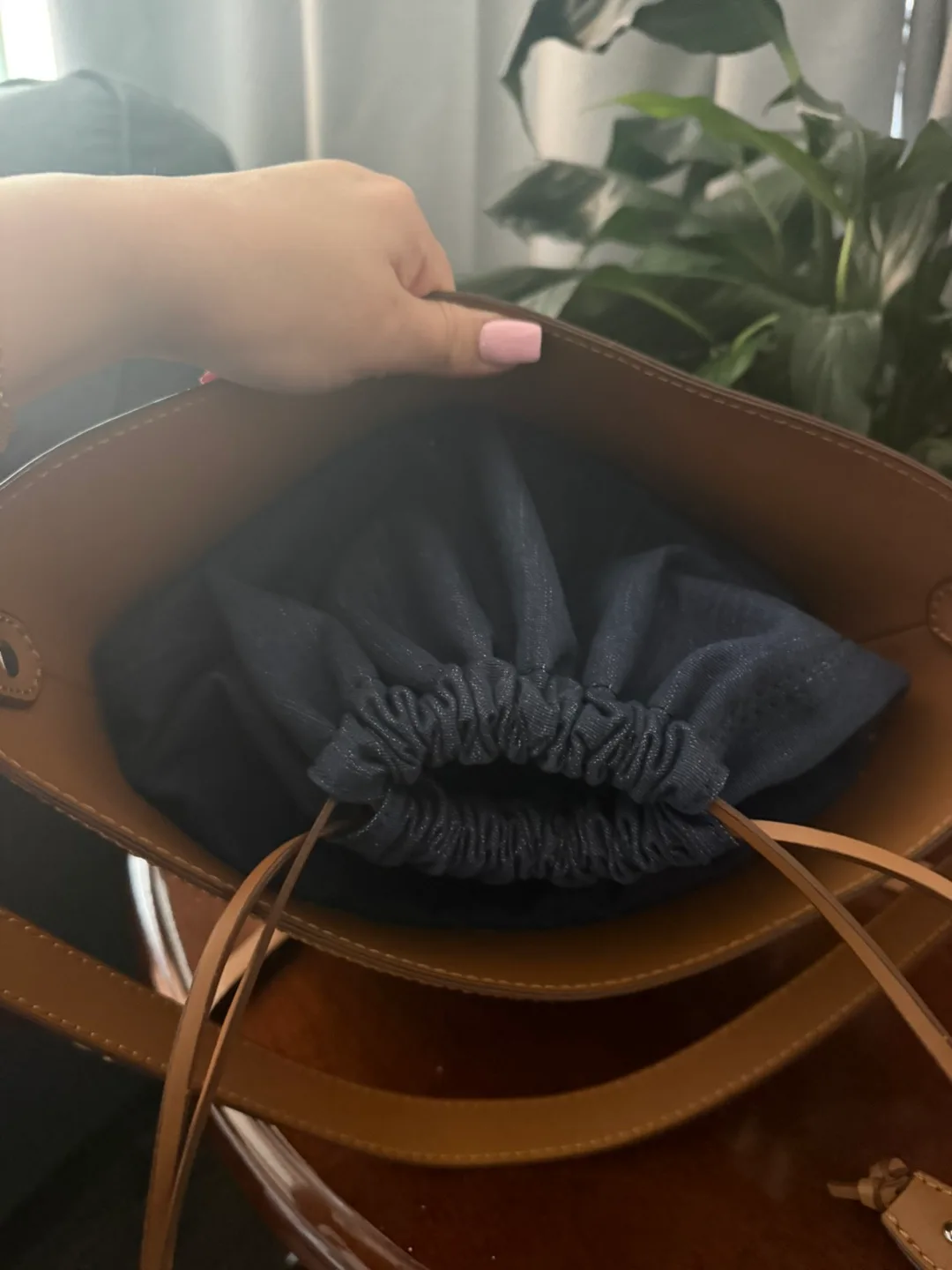 Gianni Conti Genuine Leather Bucket Bag image indicator(2)